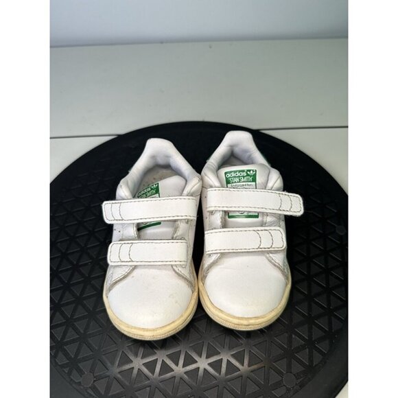 Adidas Stan Smith Toddler Sz 5K Sneaker White Green Hook & Loop - Picture 2 of 6